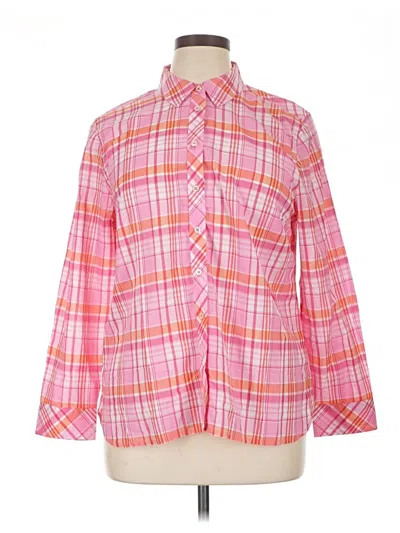 Pre-owned Talbots Long Sleeve Button Down Shirt In Pink