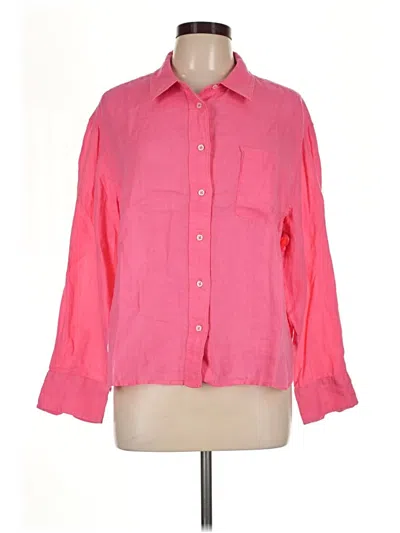 Pre-owned Talbots Long Sleeve Button Down Shirt In Pink