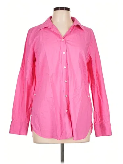 Pre-owned Talbots Long Sleeve Button Down Shirt In Pink