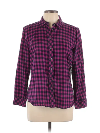 Pre-owned Talbots Long Sleeve Button Down Shirt In Purple