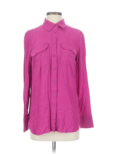 Pre-owned Talbots Long Sleeve Button Down Shirt In Purple