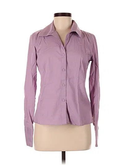 Pre-owned Talbots Long Sleeve Button Down Shirt In Purple