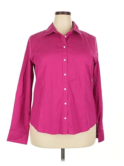 Pre-owned Talbots Long Sleeve Button Down Shirt In Purple