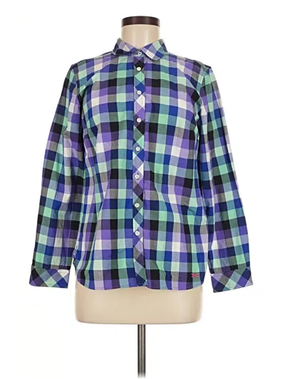 Pre-owned Talbots Long Sleeve Button Down Shirt In Purple