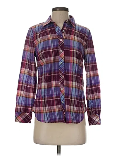 Pre-owned Talbots Long Sleeve Button Down Shirt In Purple