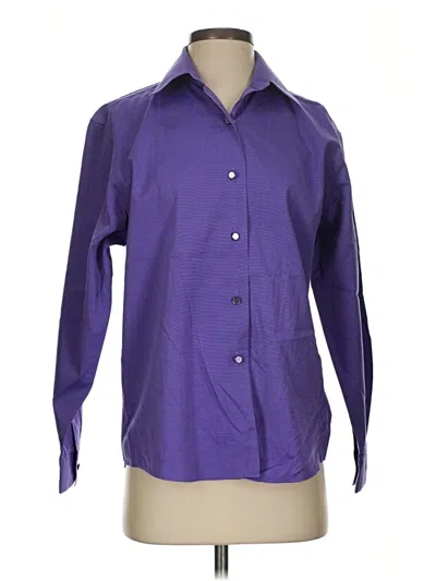 Pre-owned Talbots Long Sleeve Button Down Shirt In Purple