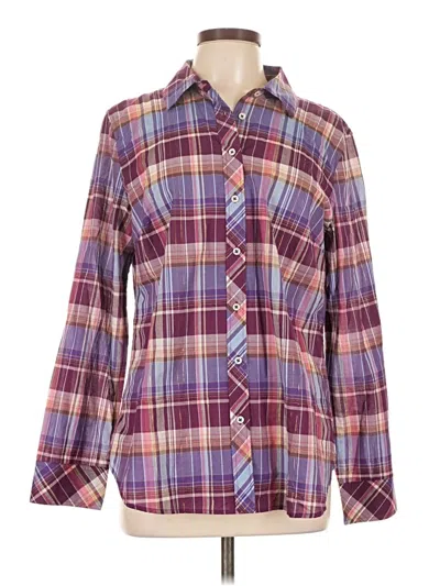Pre-owned Talbots Long Sleeve Button Down Shirt In Purple