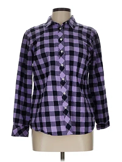 Pre-owned Talbots Long Sleeve Button Down Shirt In Purple