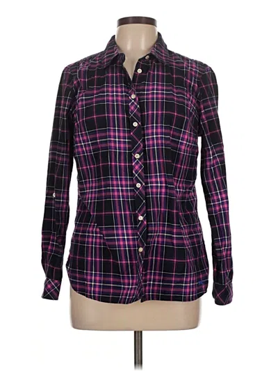 Pre-owned Talbots Long Sleeve Button Down Shirt In Purple