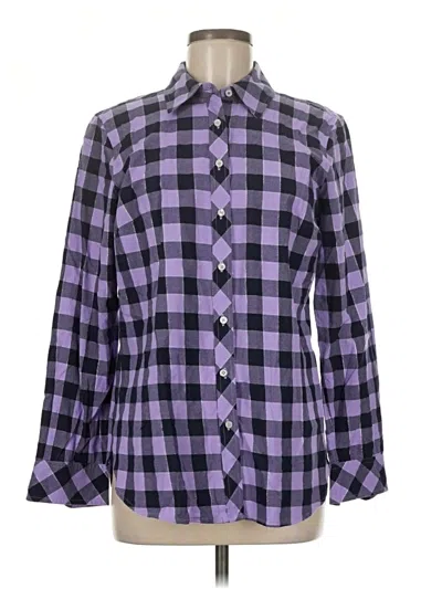 Pre-owned Talbots Long Sleeve Button Down Shirt In Purple