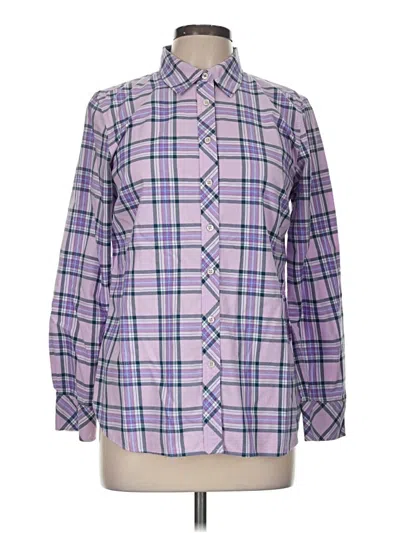 Pre-owned Talbots Long Sleeve Button Down Shirt In Purple