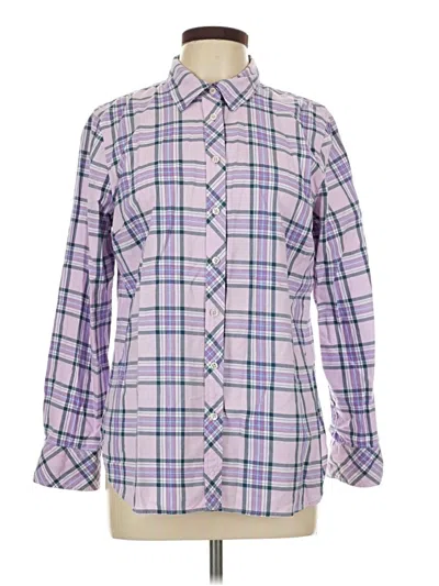 Pre-owned Talbots Long Sleeve Button Down Shirt In Purple