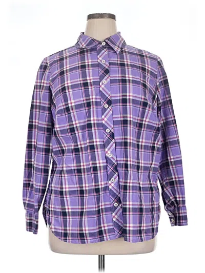 Pre-owned Talbots Long Sleeve Button Down Shirt In Purple