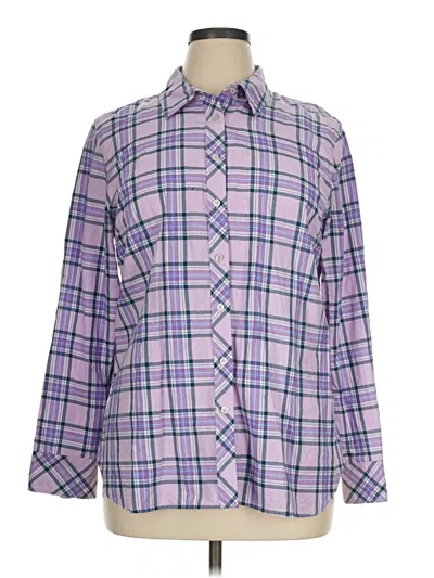Pre-owned Talbots Long Sleeve Button Down Shirt In Purple