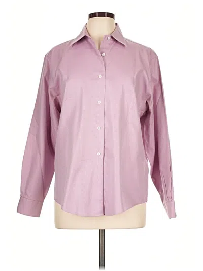 Pre-owned Talbots Long Sleeve Button Down Shirt In Purple
