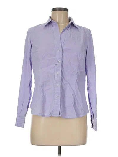 Pre-owned Talbots Long Sleeve Button Down Shirt In Purple