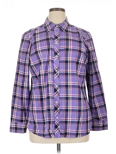 Pre-owned Talbots Long Sleeve Button Down Shirt In Purple