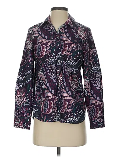 Pre-owned Talbots Long Sleeve Button Down Shirt In Purple