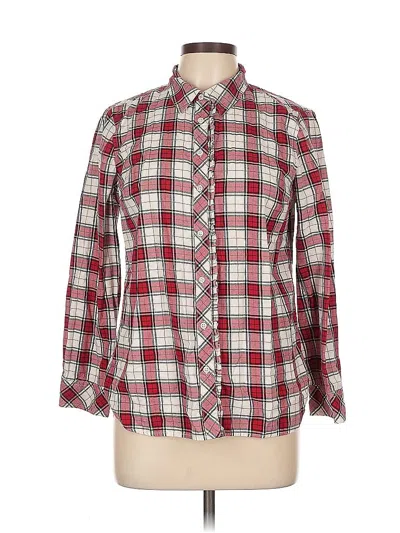 Pre-owned Talbots Long Sleeve Button Down Shirt In Red