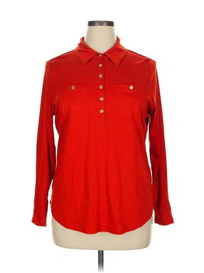 Pre-owned Talbots Long Sleeve Button Down Shirt In Red