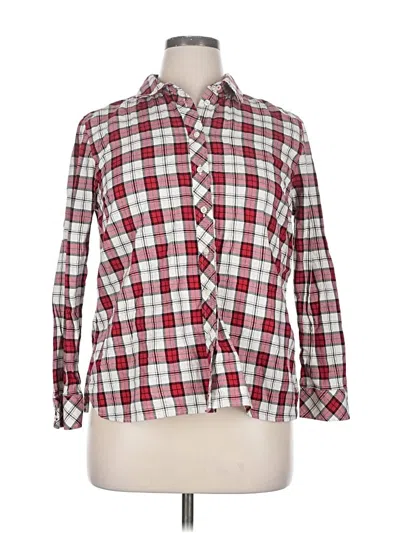 Pre-owned Talbots Long Sleeve Button Down Shirt In Red