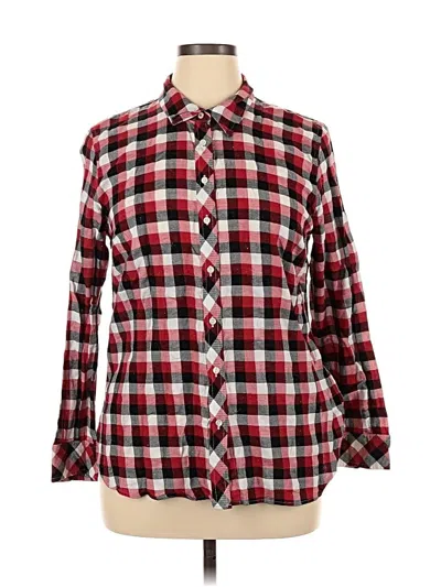 Pre-owned Talbots Long Sleeve Button Down Shirt In Red
