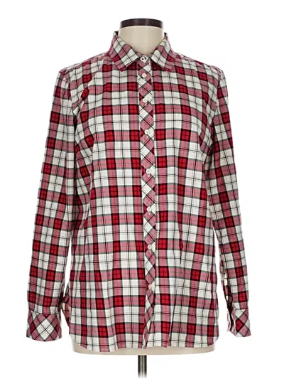 Pre-owned Talbots Long Sleeve Button Down Shirt In Red