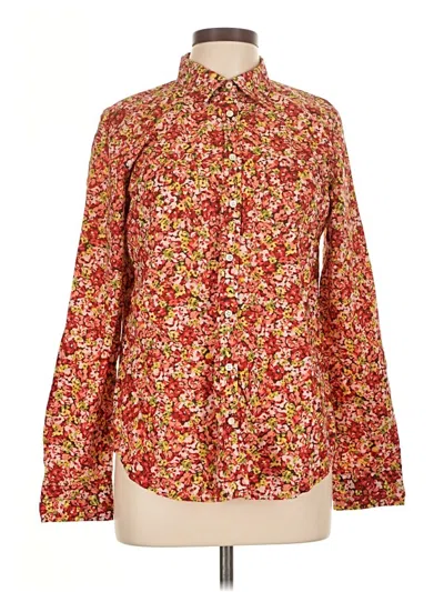 Pre-owned Talbots Long Sleeve Button Down Shirt In Red