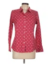 Talbots Long Sleeve Button Down Shirt In Red