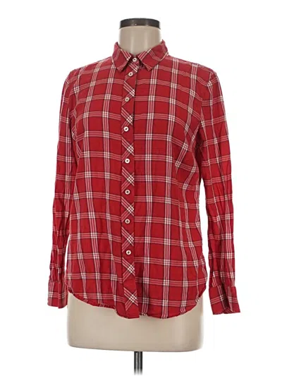 Pre-owned Talbots Long Sleeve Button Down Shirt In Red
