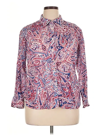 Pre-owned Talbots Long Sleeve Button Down Shirt In Red