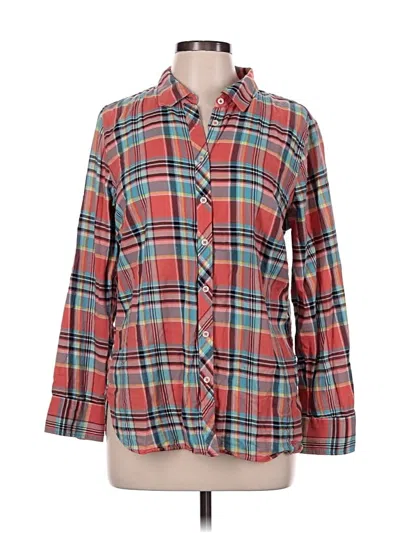 Pre-owned Talbots Long Sleeve Button Down Shirt In Red