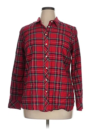 Pre-owned Talbots Long Sleeve Button Down Shirt In Red