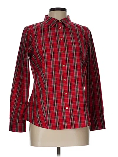 Pre-owned Talbots Long Sleeve Button Down Shirt In Red