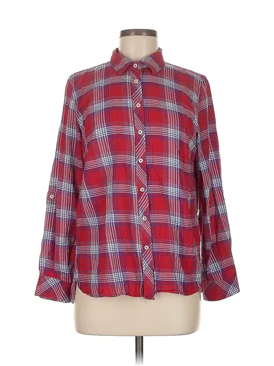 Pre-owned Talbots Long Sleeve Button Down Shirt In Red