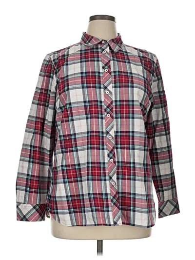 Pre-owned Talbots Long Sleeve Button Down Shirt In Red