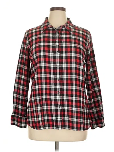 Pre-owned Talbots Long Sleeve Button Down Shirt In Red