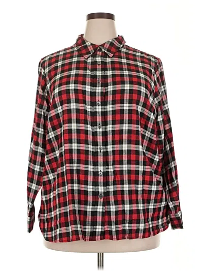 Pre-owned Talbots Long Sleeve Button Down Shirt In Red
