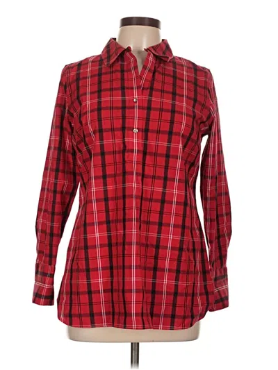 Pre-owned Talbots Long Sleeve Button Down Shirt In Red