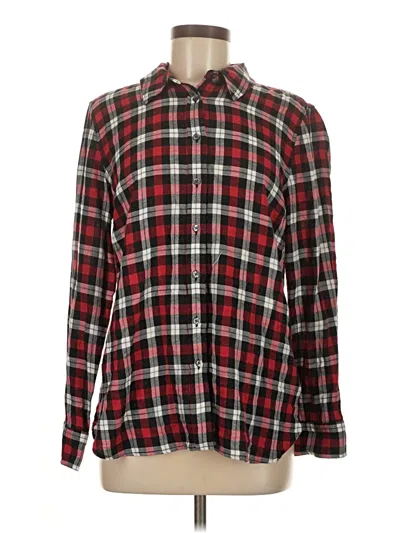 Pre-owned Talbots Long Sleeve Button Down Shirt In Red