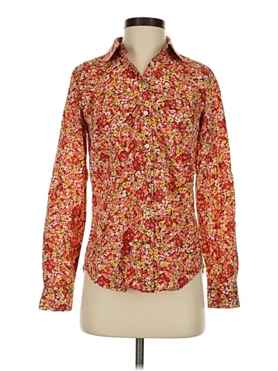 Pre-owned Talbots Long Sleeve Button Down Shirt In Red