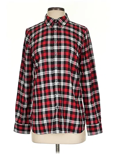 Pre-owned Talbots Long Sleeve Button Down Shirt In Red