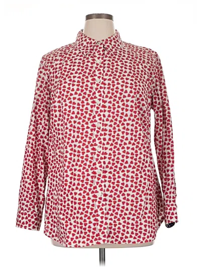 Pre-owned Talbots Long Sleeve Button Down Shirt In Red