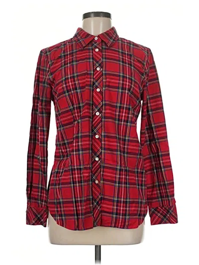 Pre-owned Talbots Long Sleeve Button Down Shirt In Red