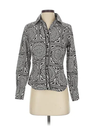 Pre-owned Talbots Long Sleeve Button Down Shirt In Silver