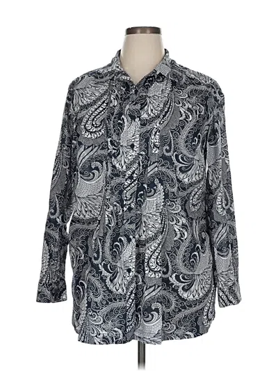 Pre-owned Talbots Long Sleeve Button Down Shirt In Silver