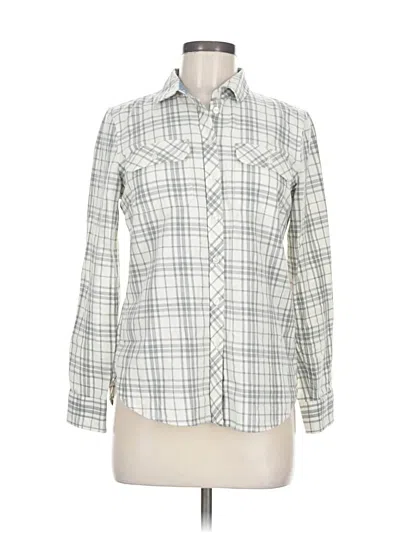 Pre-owned Talbots Long Sleeve Button Down Shirt In Silver