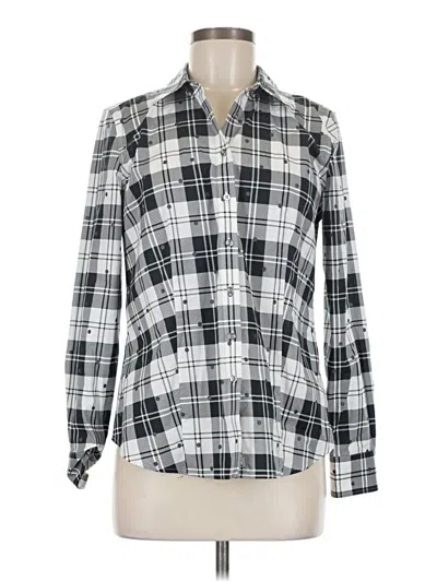 Pre-owned Talbots Long Sleeve Button Down Shirt In Silver
