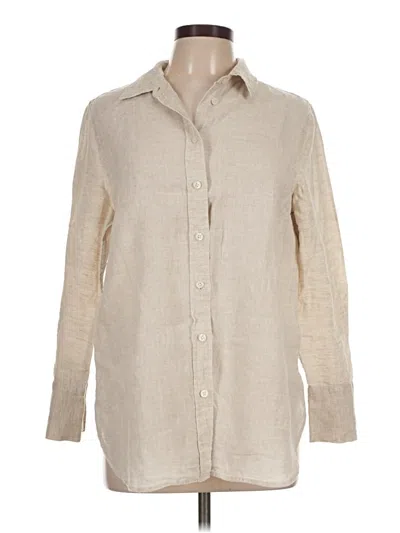 Pre-owned Talbots Long Sleeve Button Down Shirt In Tan