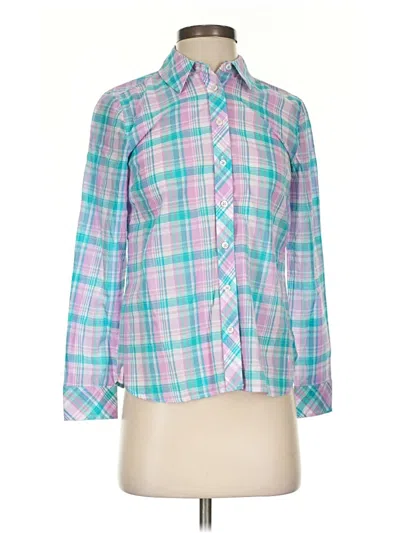 Pre-owned Talbots Long Sleeve Button Down Shirt In Teal
